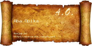 Aba Opika névjegykártya